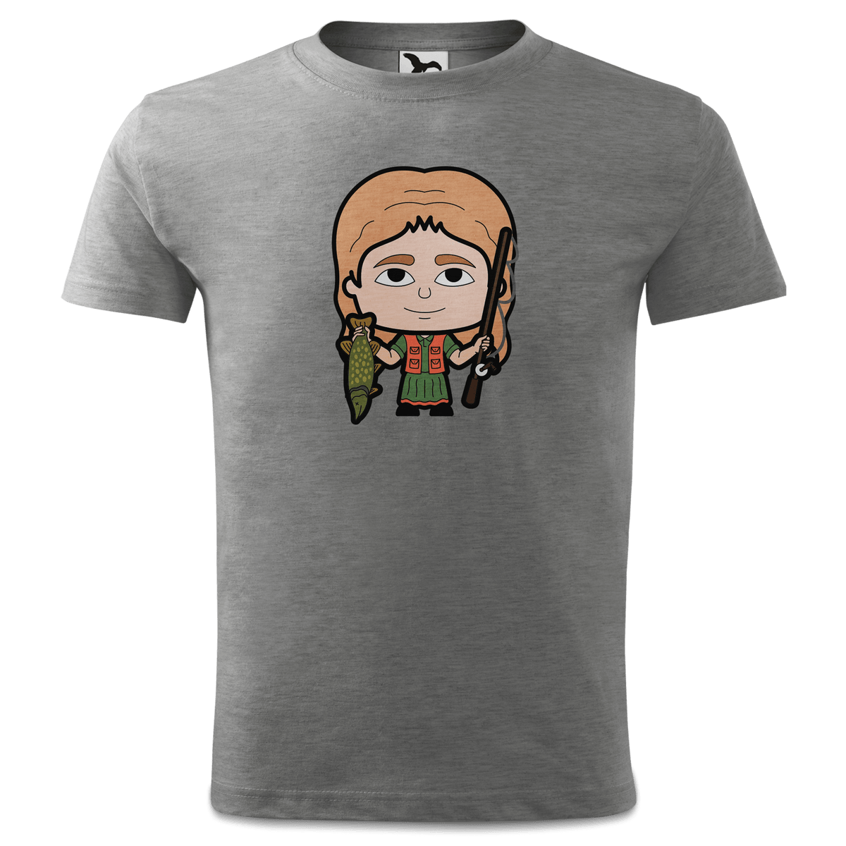 Die Sinzerin Angler T Shirt Kinder Grau Meliert Finkenweg Front