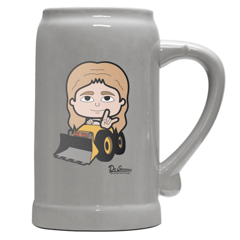 Die Sinzerin Baggerfahrer Bierkrug 1000ml Grau Zugspitze Front