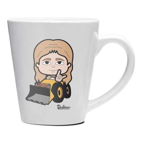 Die Sinzerin Baggerfahrer Keramik Kaffeetasse 200ml Weiss Herzogstand Front