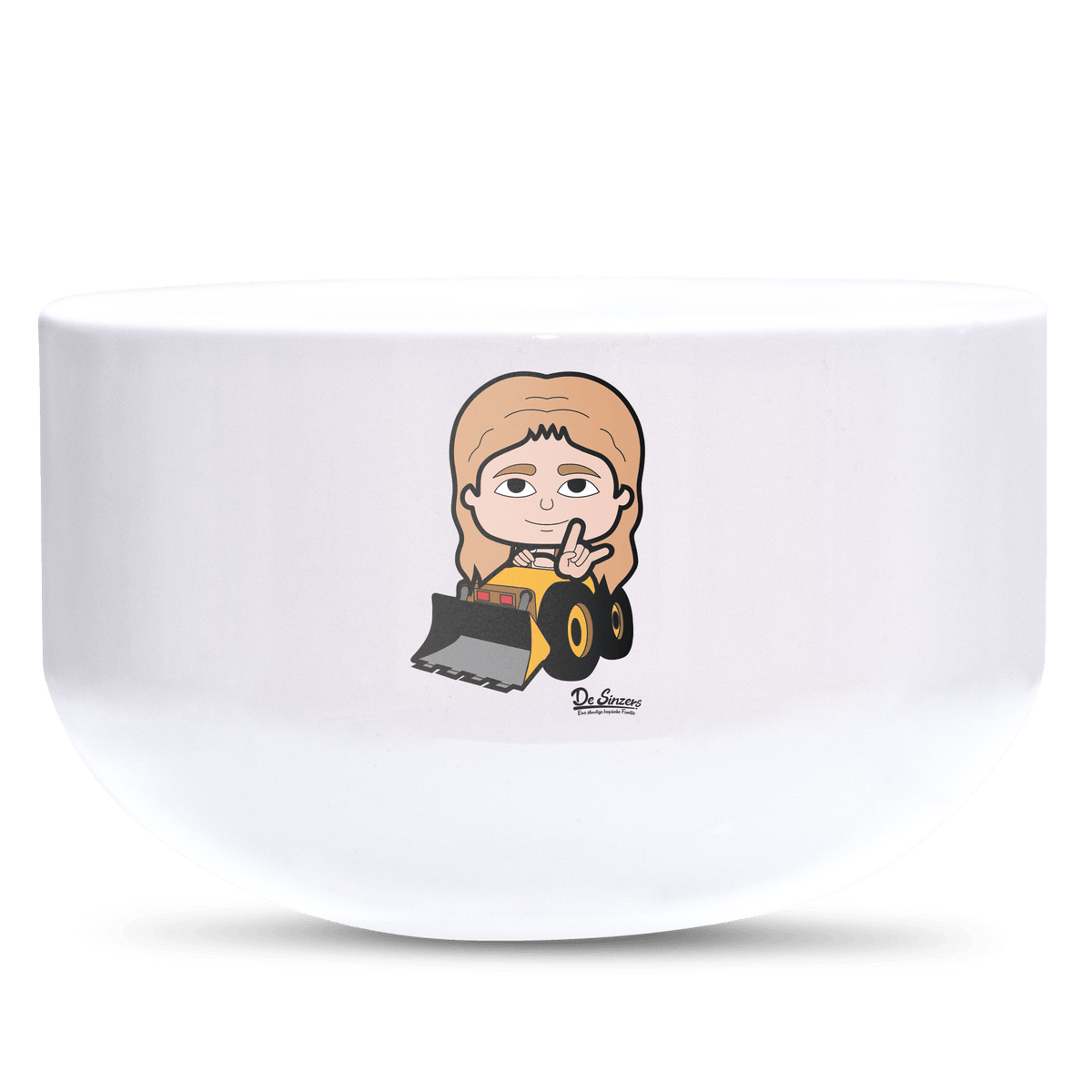 Die Sinzerin Baggerfahrer Keramik Mueslischale Weiss 600ml Staffelberg Front