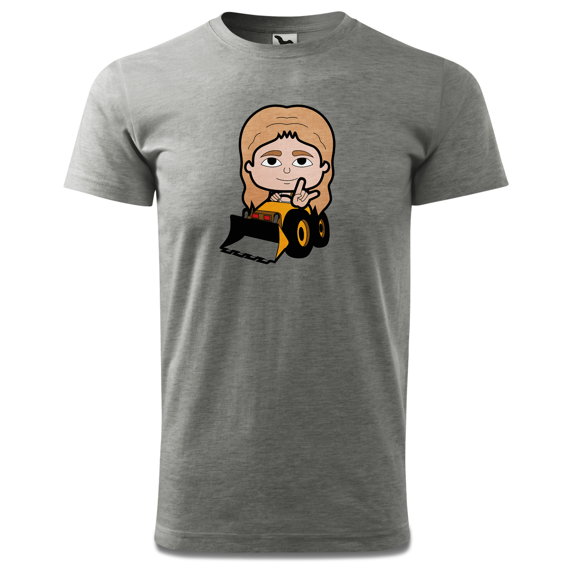 Die Sinzerin Baggerfahrer T Shirt Herren Grau Meliert Hofau Front