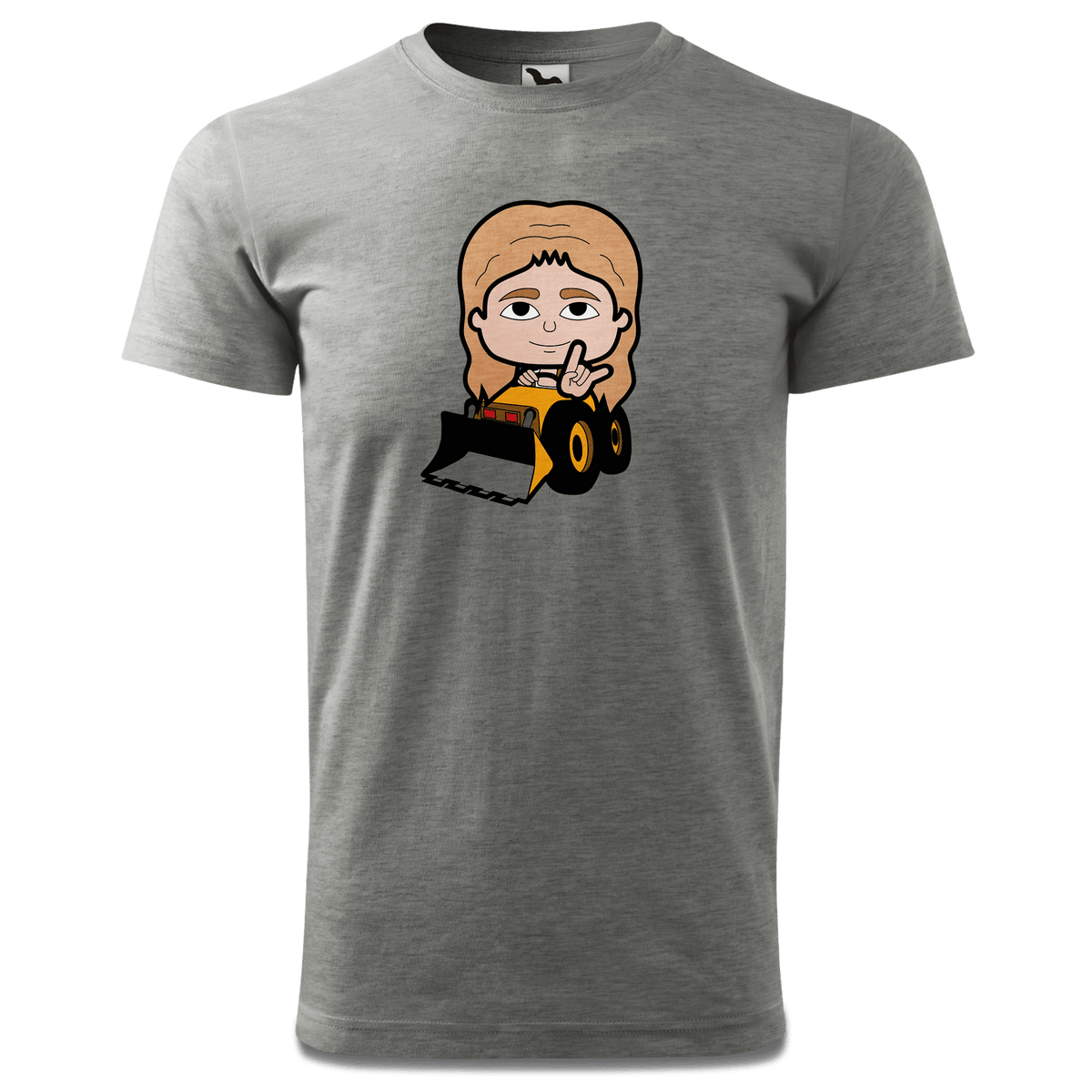 Die Sinzerin Baggerfahrer T Shirt Herren Grau Meliert Hofau Front
