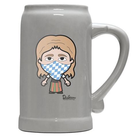 Die Sinzerin Bayrisches Mundtuch Bierkrug 1000ml Grau Zugspitze Front