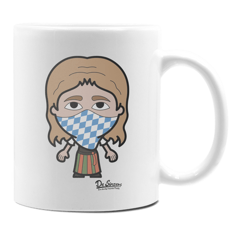 Die Sinzerin Bayrisches Mundtuch Keramik Kaffeetasse 330ml Weiss Rampoldplatte Front