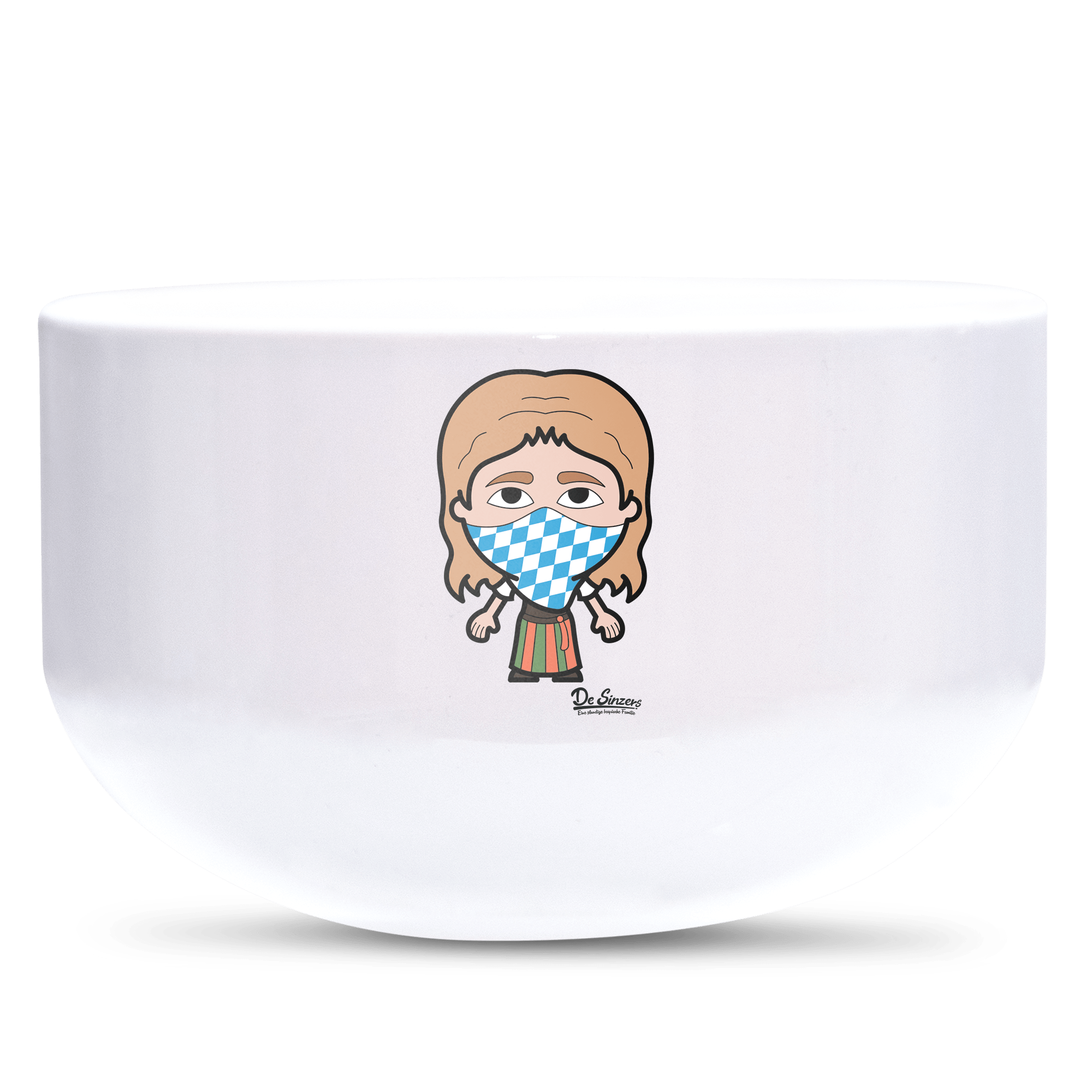 Die Sinzerin Bayrisches Mundtuch Keramik Mueslischale Weiss 600ml Staffelberg Front