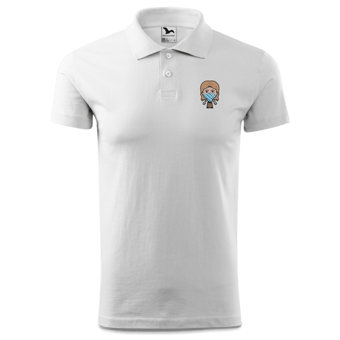 Die Sinzerin Bayrisches Mundtuch Polo Shirt Herren Weiss Murnau Front