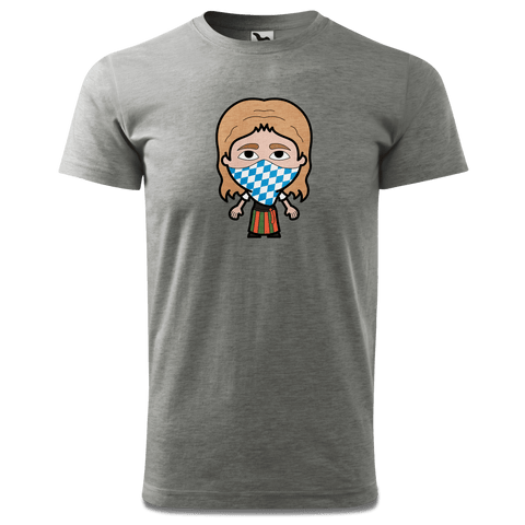Die Sinzerin Bayrisches Mundtuch T Shirt Herren Grau Meliert Hofau Front