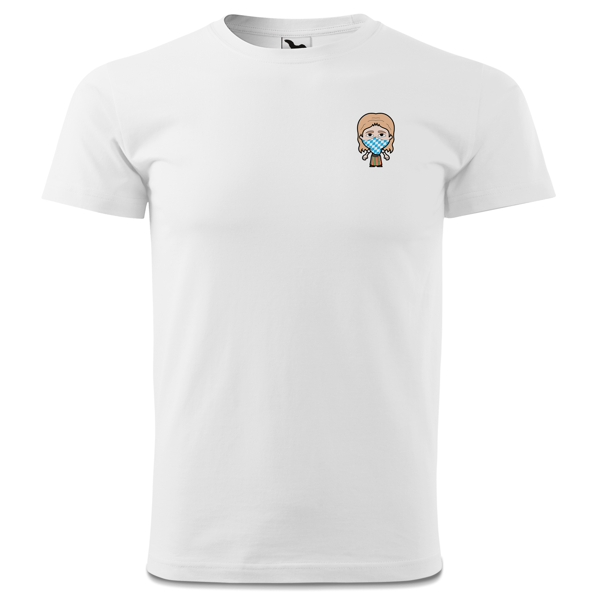 Die Sinzerin Bayrisches Mundtuch T Shirt Herren Weiss Landlmuehle Front