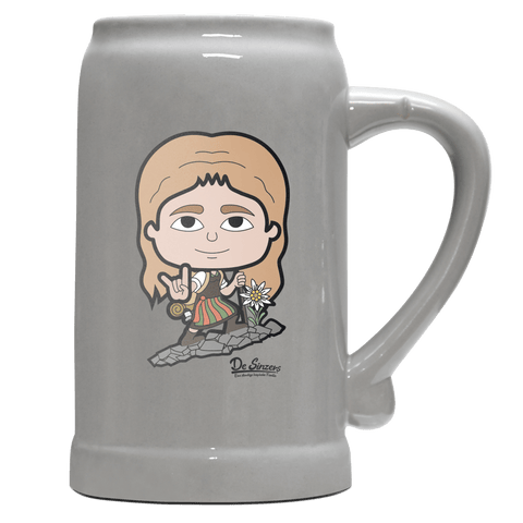 Die Sinzerin Bergsteiger Bierkrug 1000ml Grau Zugspitze Front