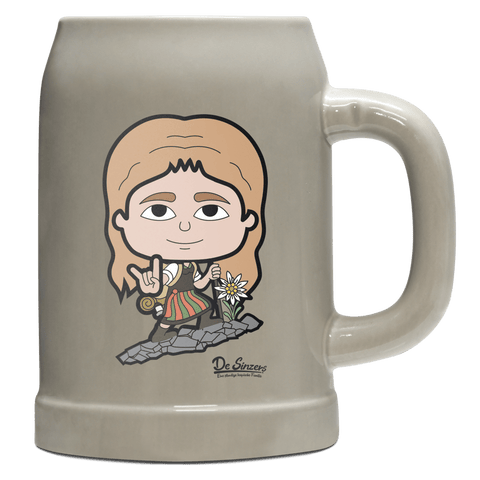 Die Sinzerin Bergsteiger Bierkrug 500ml Grau Watzmann Front