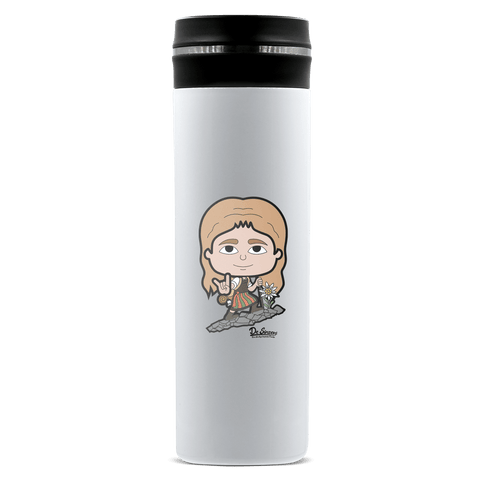 Die Sinzerin Bergsteiger Edelstahl Thermoflasche 450ml Weiss Geigelstein Front