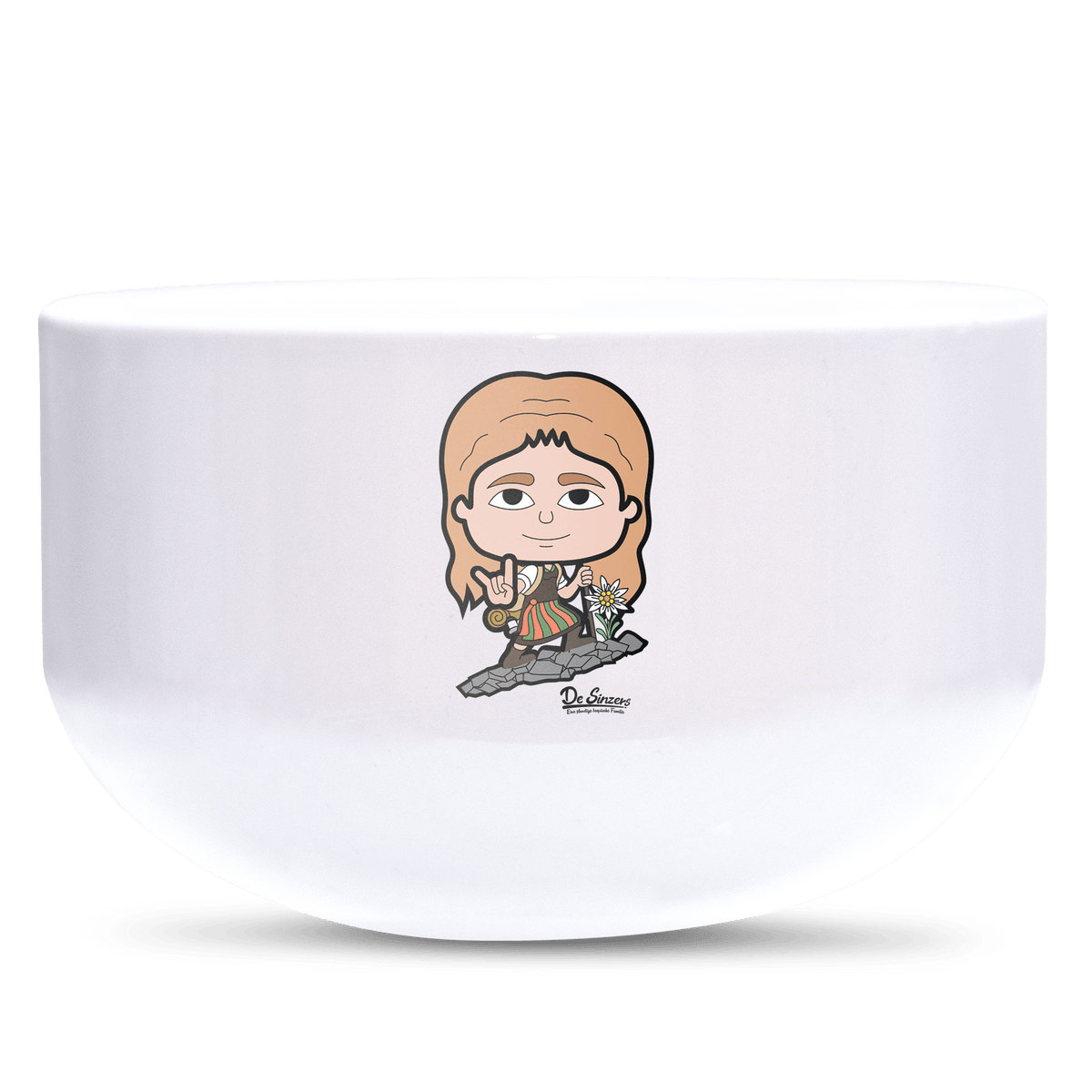 Die Sinzerin Bergsteiger Keramik Mueslischale Weiss 600ml Staffelberg Front