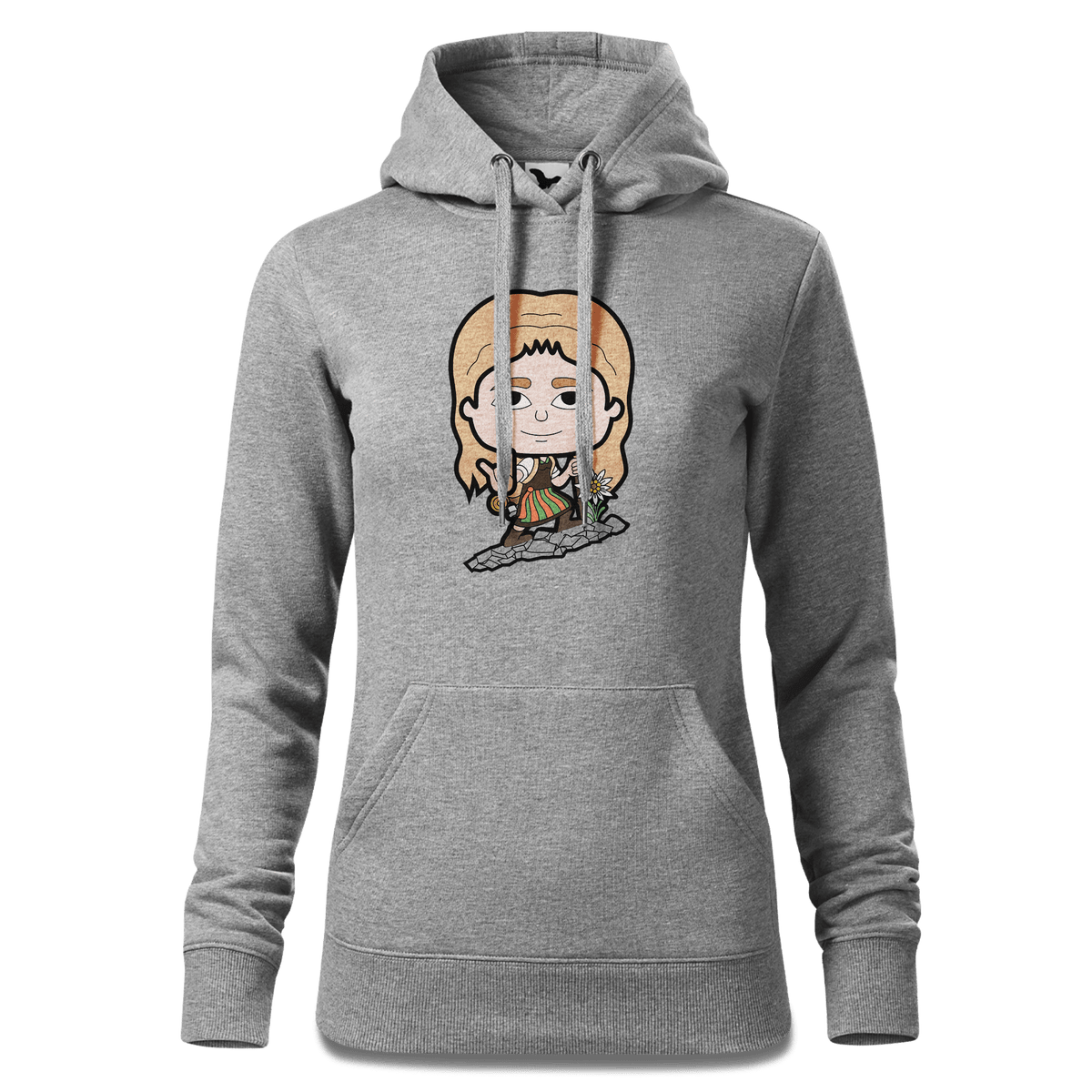 Die Sinzerin Bergsteiger Sweatshirt Hoody Damen Grau Meliert Kieling Front
