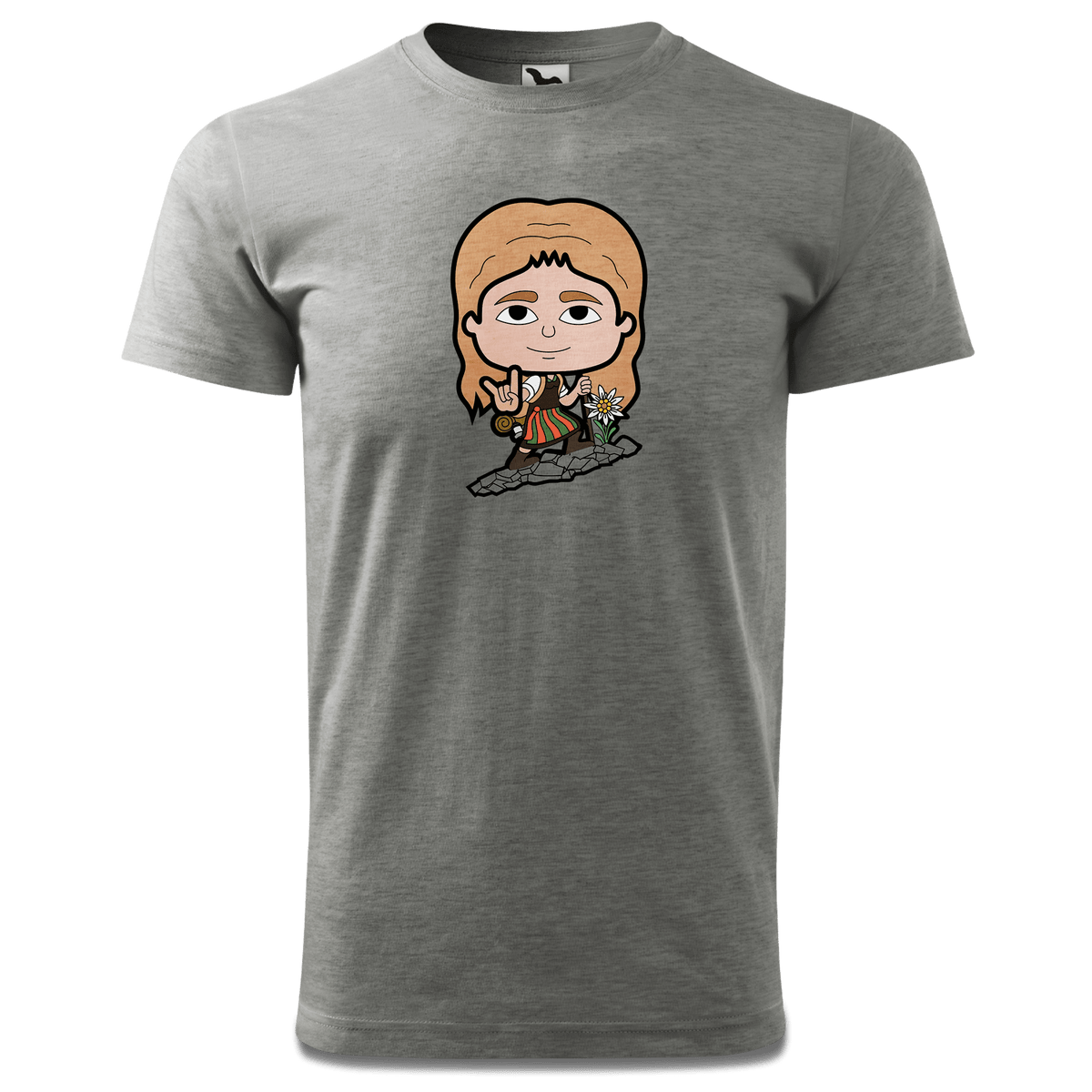 Die Sinzerin Bergsteiger T Shirt Herren Grau Meliert Hofau Front