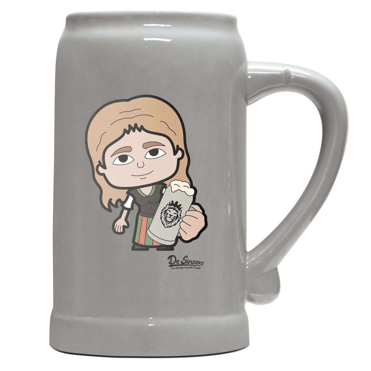 Die Sinzerin Bier Bierkrug 1000ml Grau Zugspitze Front