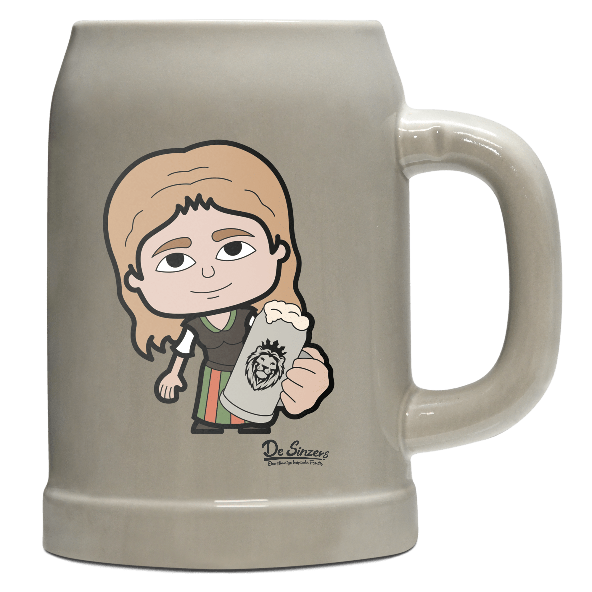 Die Sinzerin Bier Bierkrug 500ml Grau Watzmann Front
