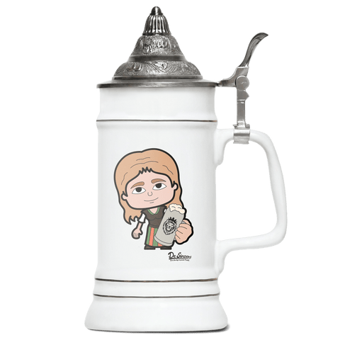 Die Sinzerin Bier Bierkrug 500ml Weiss mit Spitzdeckel Wendelstein Front