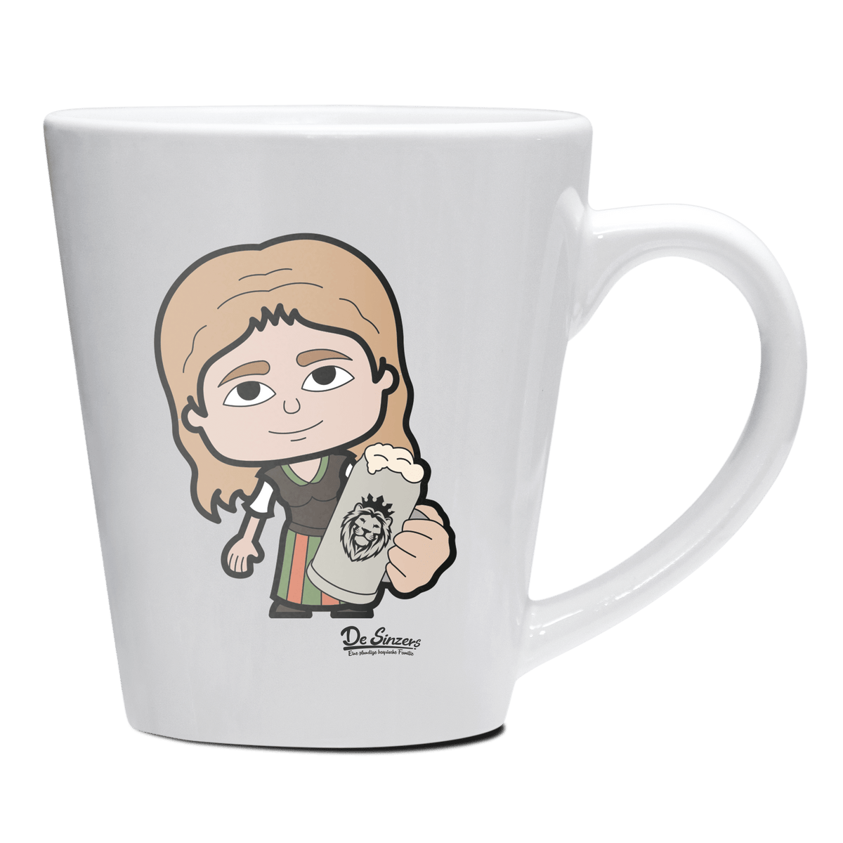 Die Sinzerin Bier Keramik Kaffeetasse 200ml Weiss Herzogstand Front