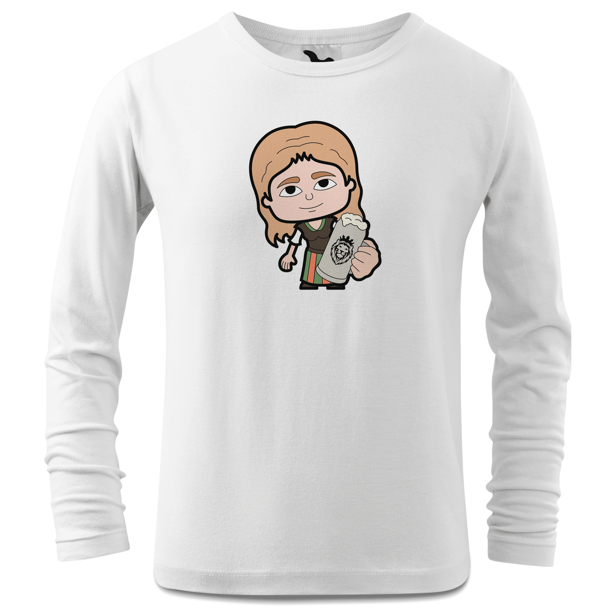 Die Sinzerin Bier Longsleeve Kinder Weiss Westerndorf Front