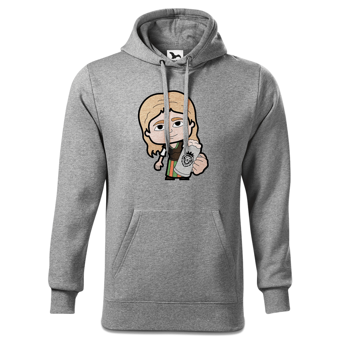 Die Sinzerin Bier Sweatshirt Hoody Herren Grau Meliert Pulvermuehle Front