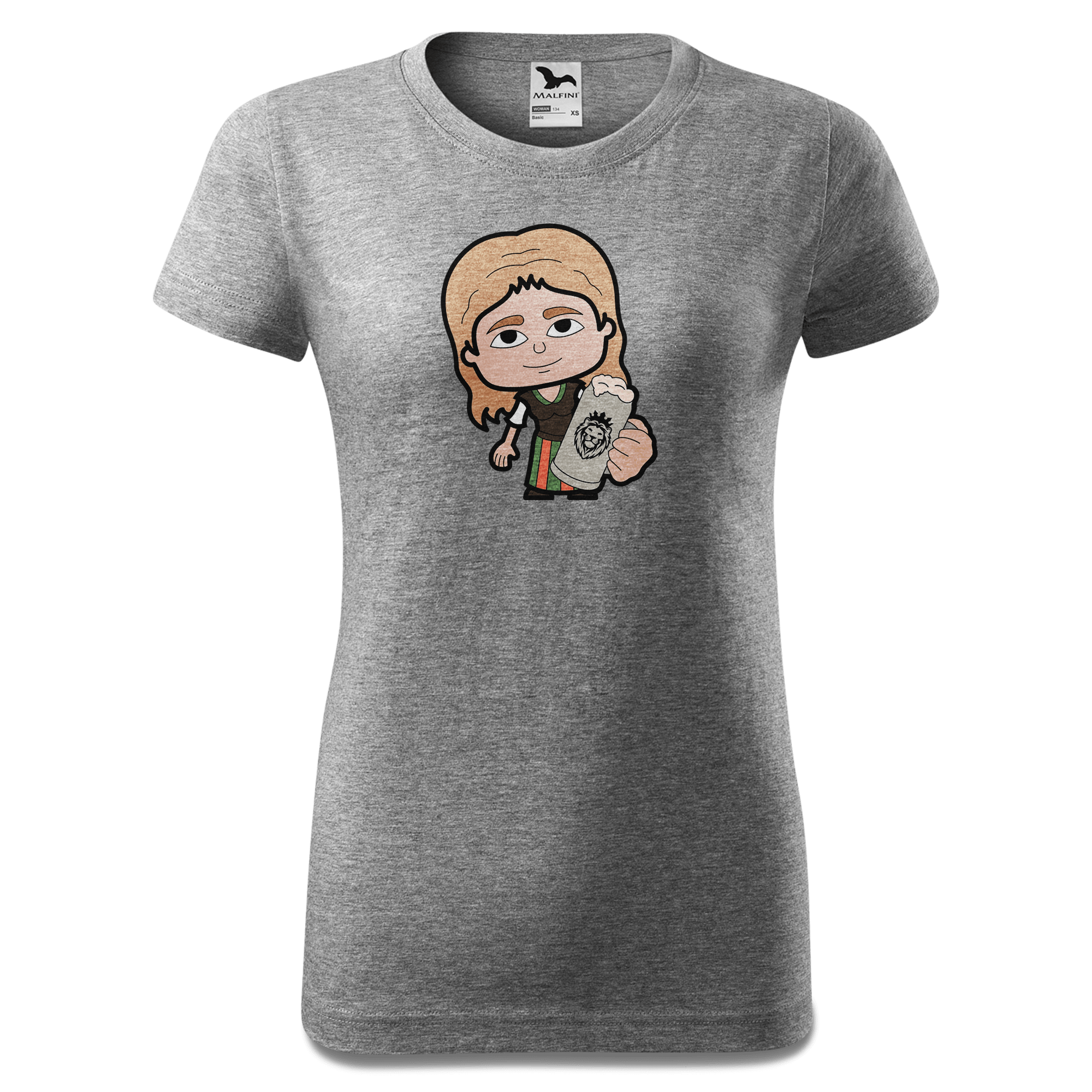 Die Sinzerin Bier T Shirt Damen Grau Meliert Schlossberg Front