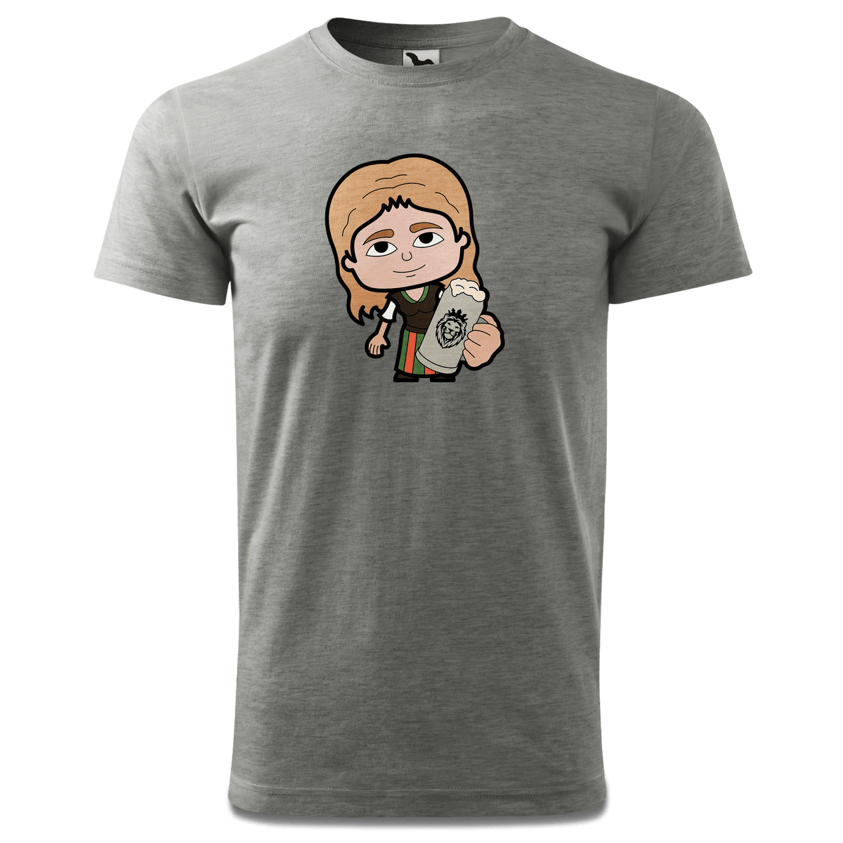 Die Sinzerin Bier T Shirt Herren Grau Meliert Hofau Front