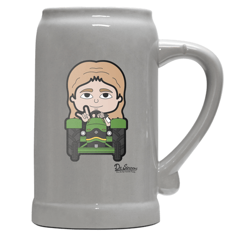 Die Sinzerin Bulldog Bierkrug 1000ml Grau Zugspitze Front