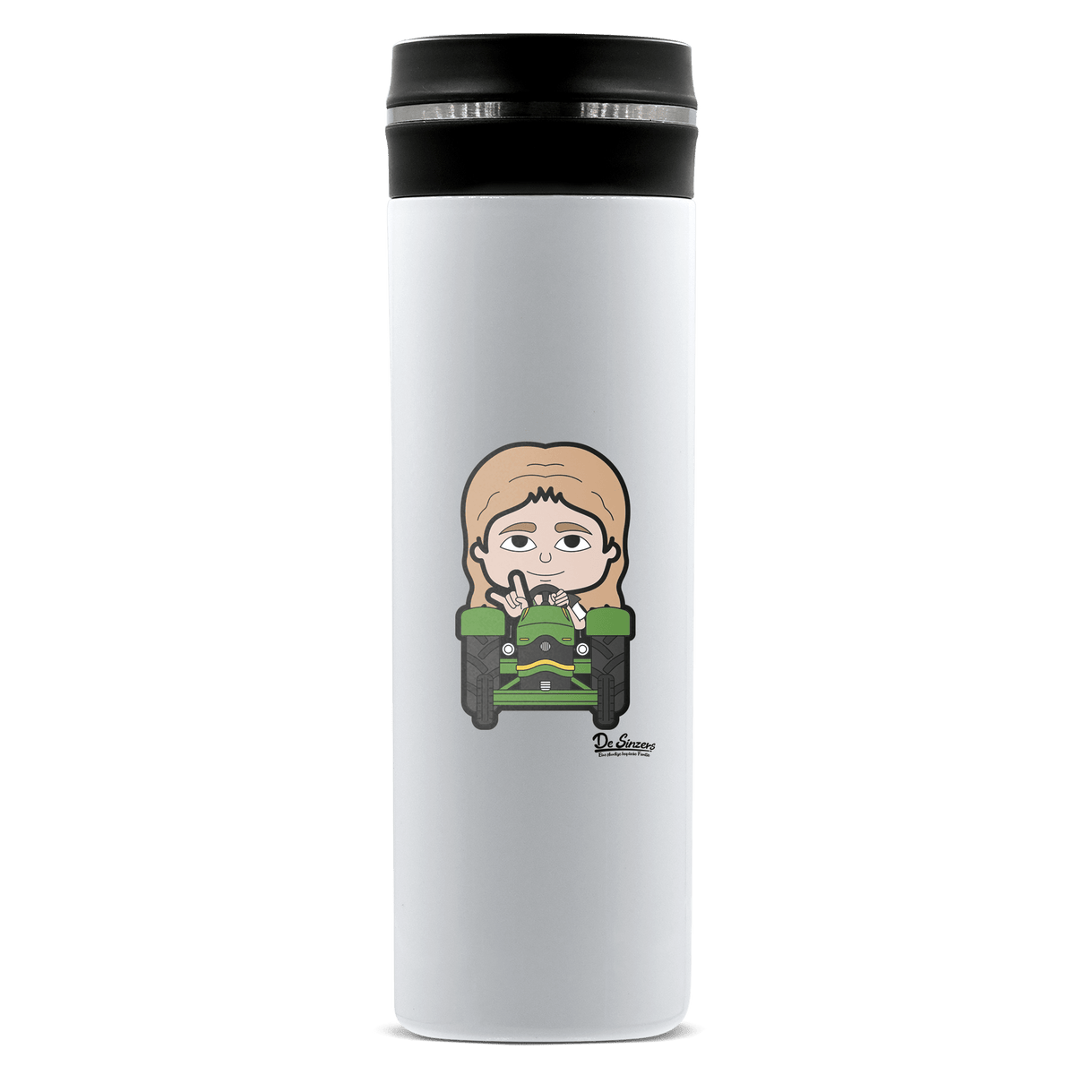 Die Sinzerin Bulldog Edelstahl Thermoflasche 450ml Weiss Geigelstein Front