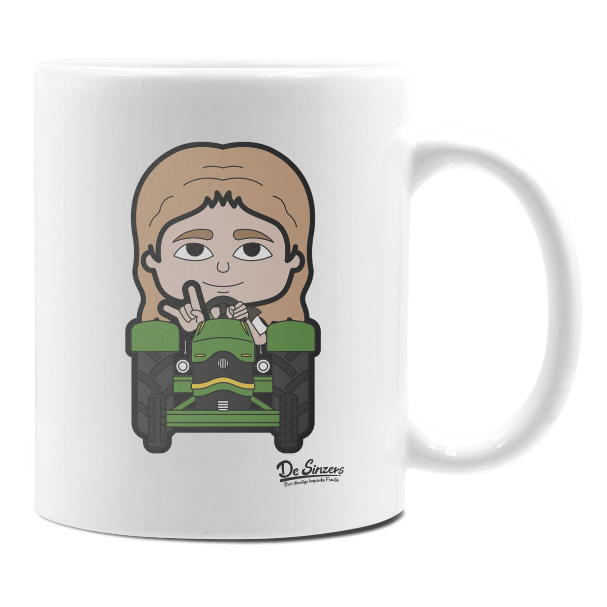 Die Sinzerin Bulldog Keramik Kaffeetasse 330ml Weiss Rampoldplatte Front