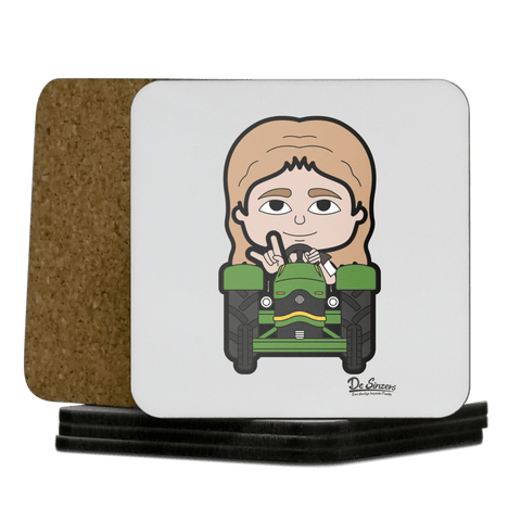 Die Sinzerin Bulldog Korkuntersetzer 5er Set 95 x 95 mm Weiss Karkopf Front