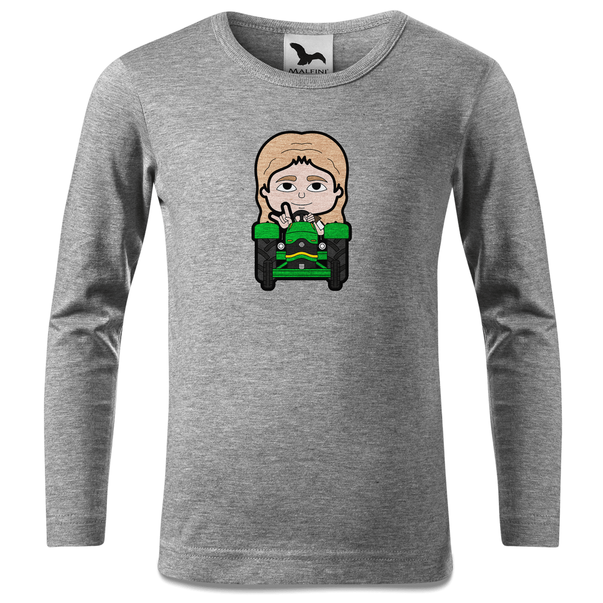 Die Sinzerin Bulldog Longsleeve Kinder Grau Meliert Waldering Front