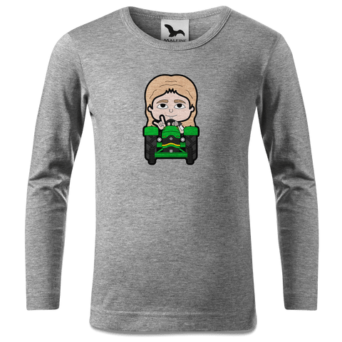 Die Sinzerin Bulldog Longsleeve Kinder Grau Meliert Waldering Front