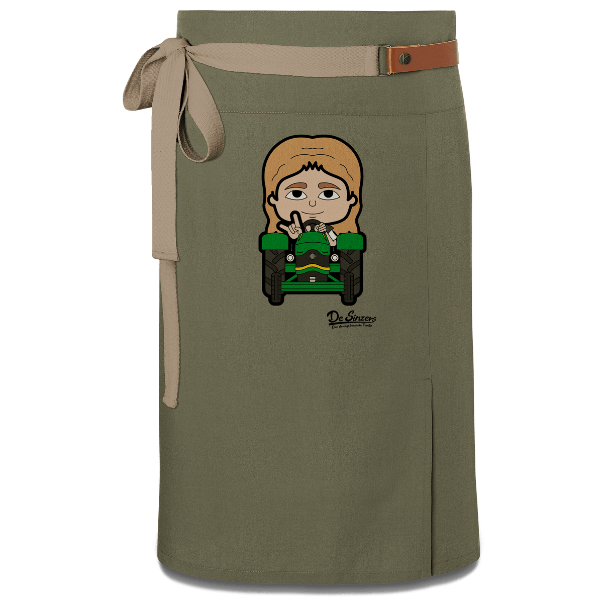Die Sinzerin Bulldog Schuerze Vorbinder Gruen Langhausen Front