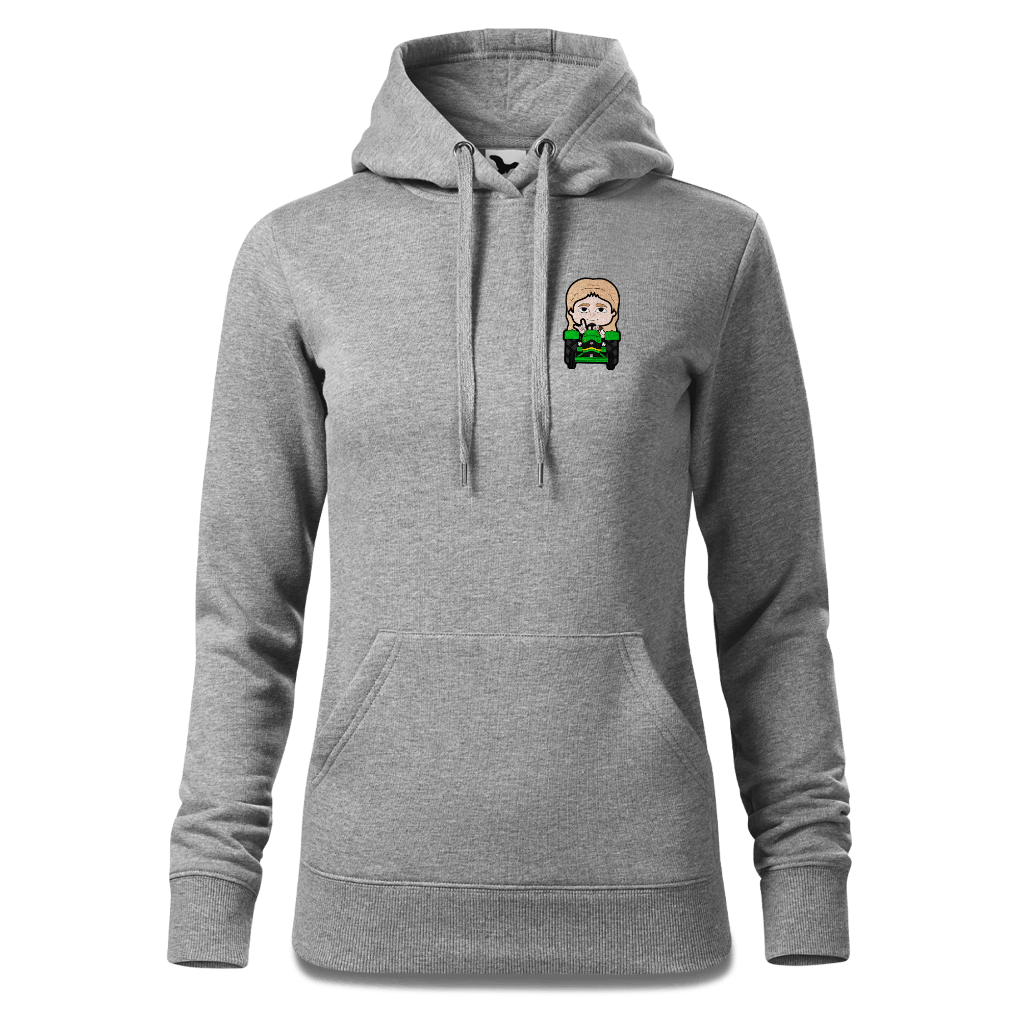 Die Sinzerin Bulldog Sweatshirt Hoody Damen Grau Meliert Kleinholzen Front