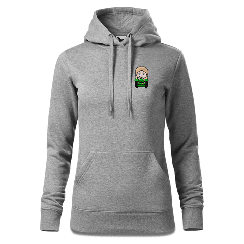 Die Sinzerin Bulldog Sweatshirt Hoody Damen Grau Meliert Kleinholzen Front