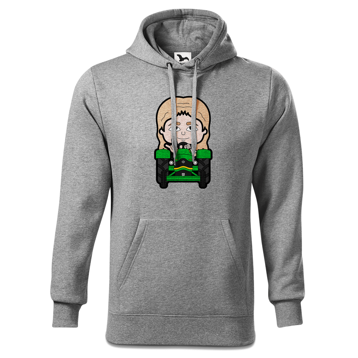 Die Sinzerin Bulldog Sweatshirt Hoody Herren Grau Meliert Pulvermuehle Front