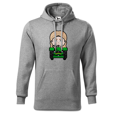 Die Sinzerin Bulldog Sweatshirt Hoody Herren Grau Meliert Pulvermuehle Front