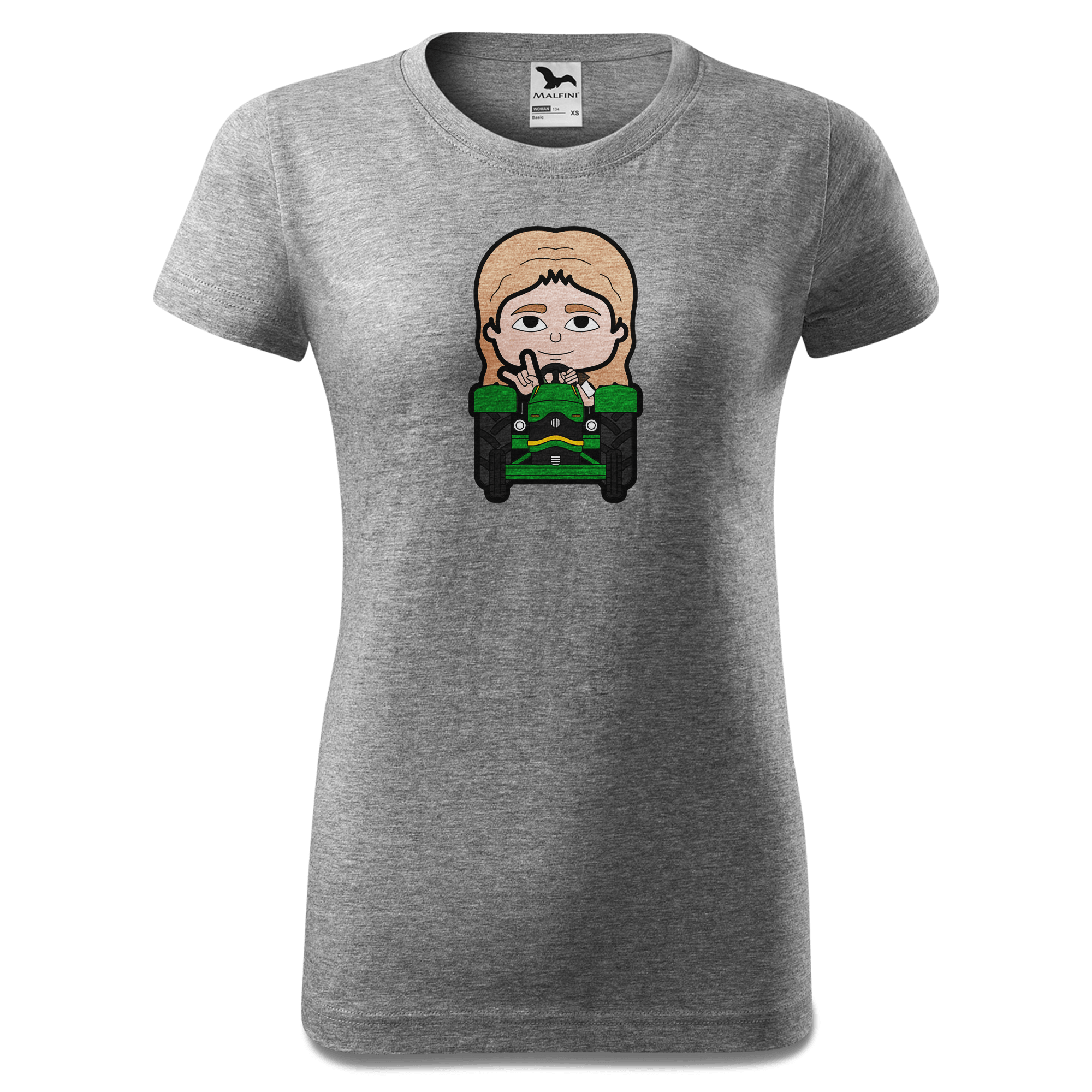 Die Sinzerin Bulldog T Shirt Damen Grau Meliert Schlossberg Front