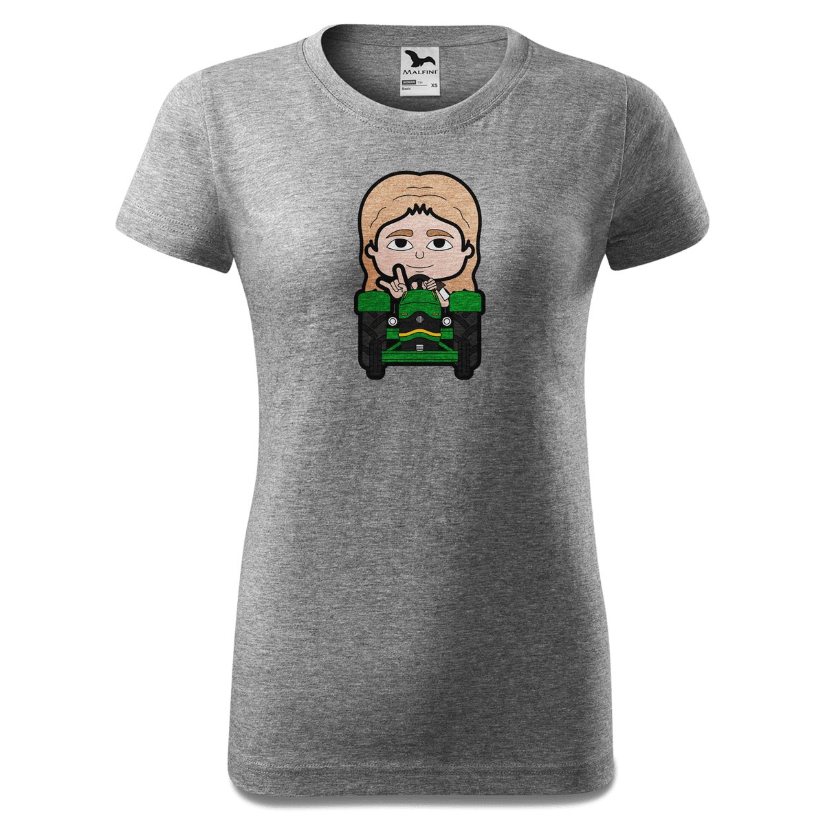 Die Sinzerin Bulldog T Shirt Damen Grau Meliert Schlossberg Front