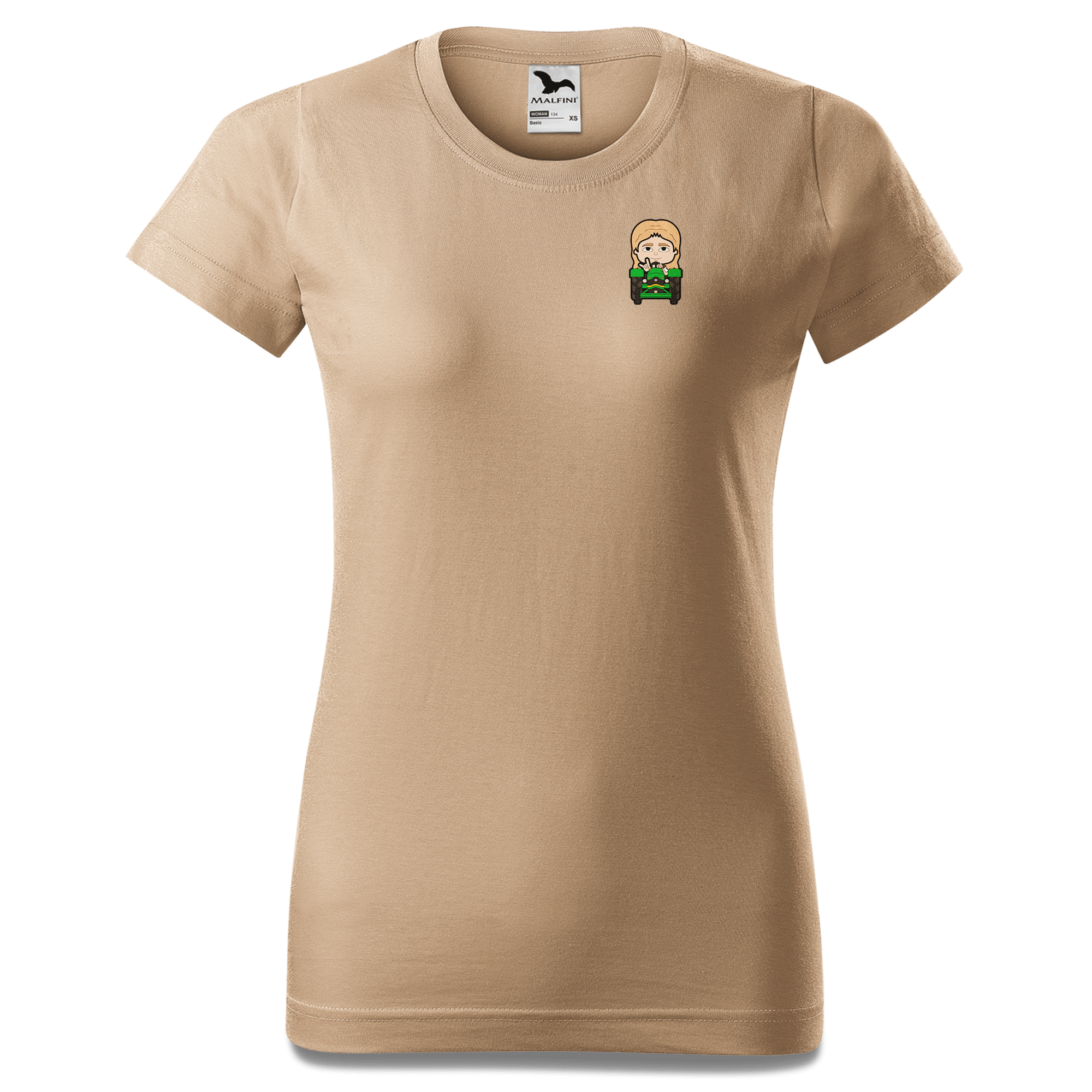 Die Sinzerin Bulldog T Shirt Damen Sand Fussen Front