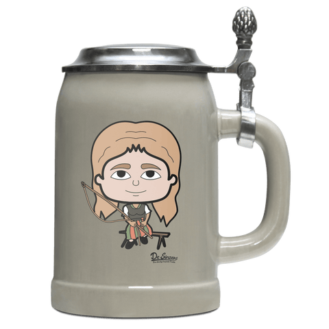 Die Sinzerin Goasslschnoizer Bierkrug 500ml Grau mit Deckel Hocheck Front