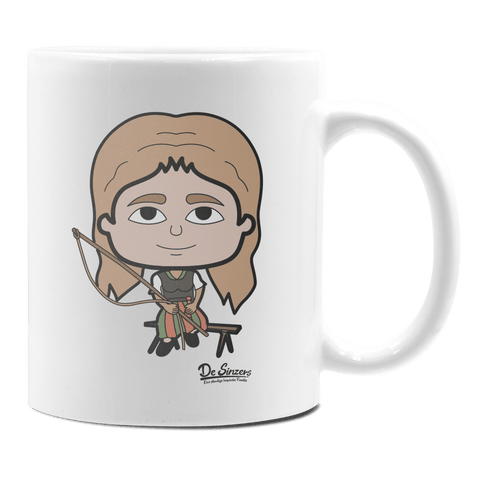 Die Sinzerin Goaßlschnoizer Keramik Kaffeetasse 330ml Weiss Rampoldplatte Front