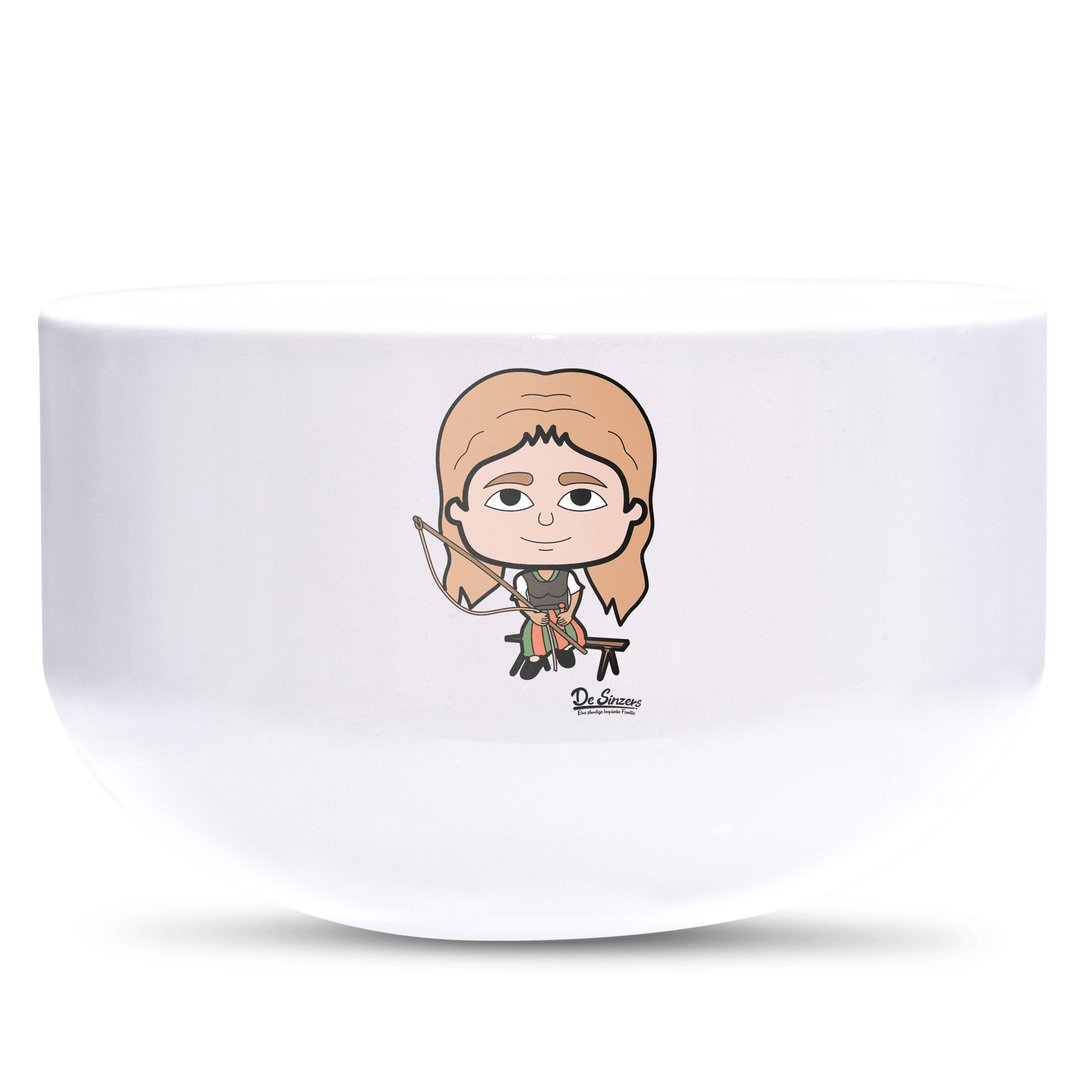 Die Sinzerin Goaßlschnoizer Keramik Mueslischale Weiss 600ml Staffelberg Front