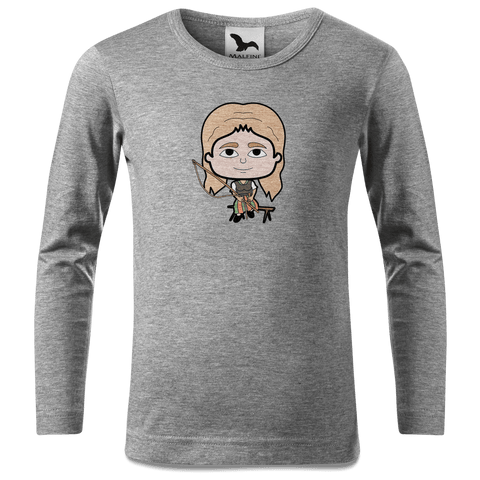 Die Sinzerin Goasslschnoizer Longsleeve Kinder Grau Meliert Waldering Front