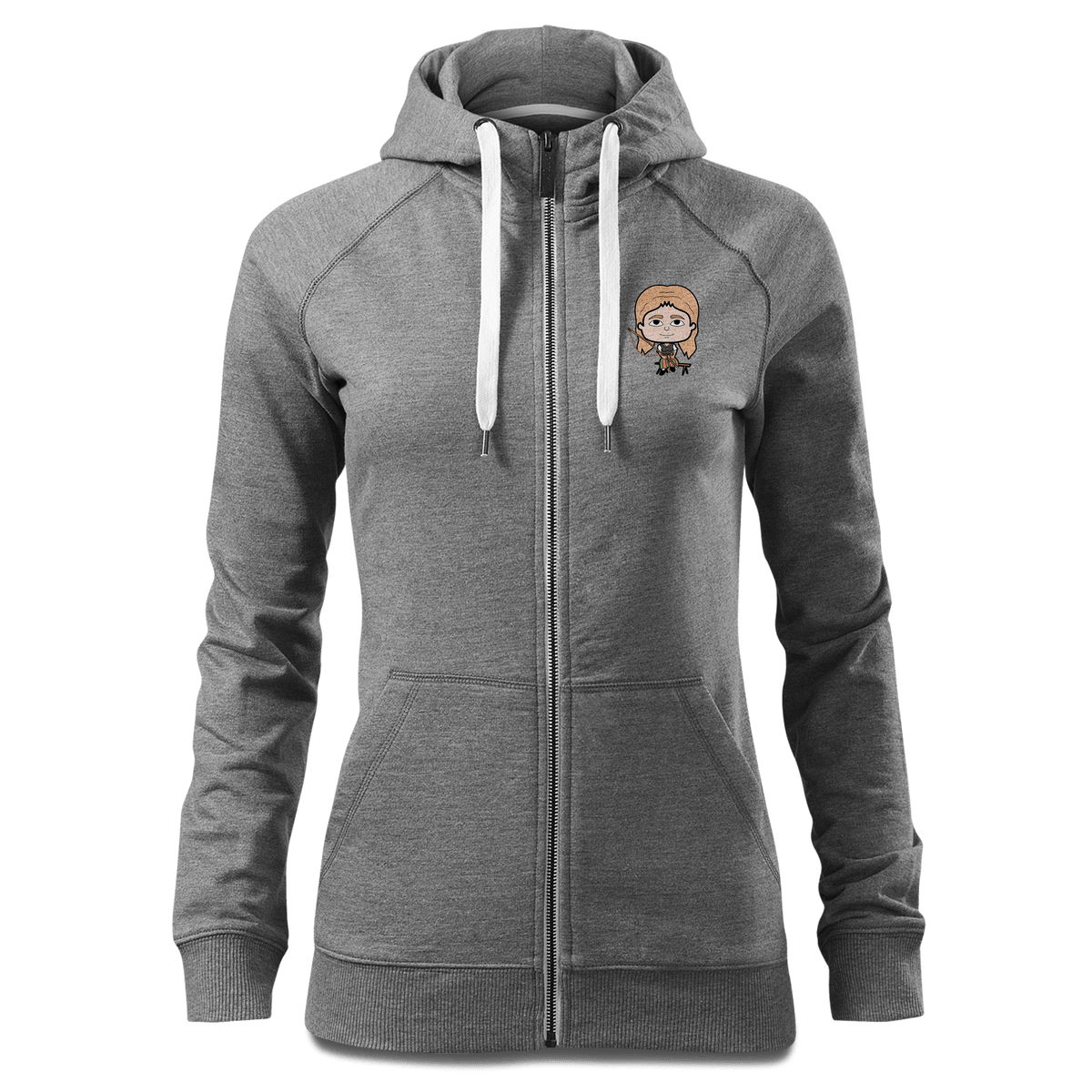 Die Sinzerin Goasslschnoizer Sweatshirt Zip Hoody Damen Grau Meliert Kreut Front