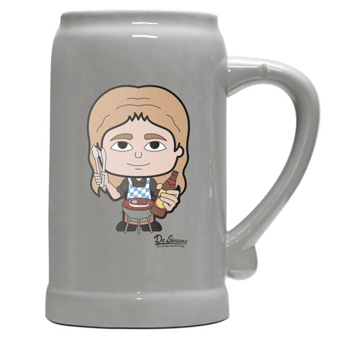 Die Sinzerin Griller Bierkrug 1000ml Grau Zugspitze Front