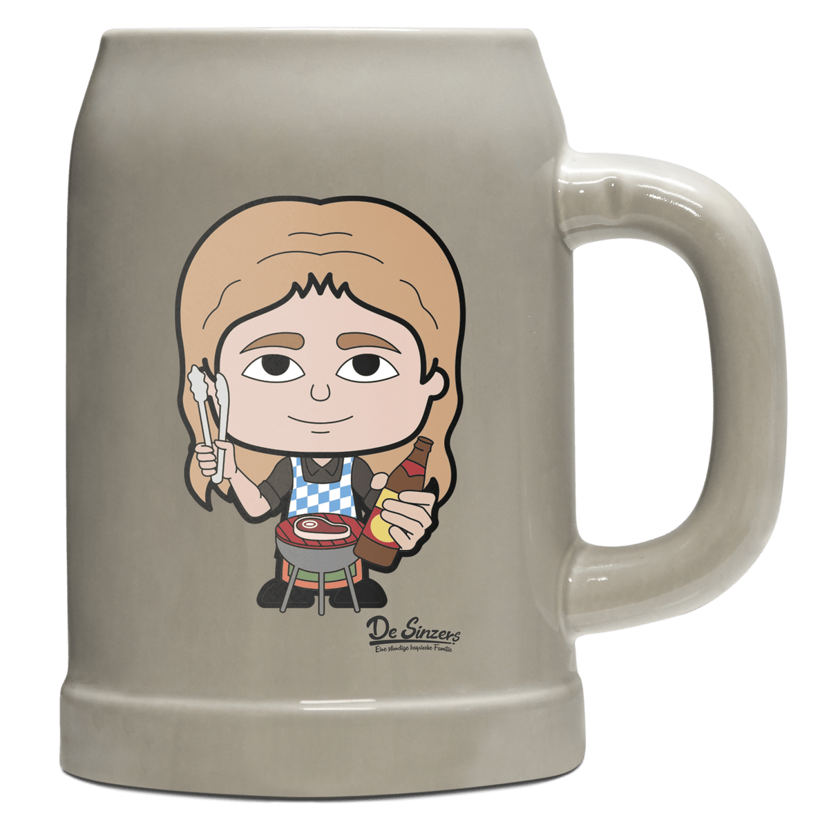 Die Sinzerin Griller Bierkrug 500ml Grau Watzmann Front