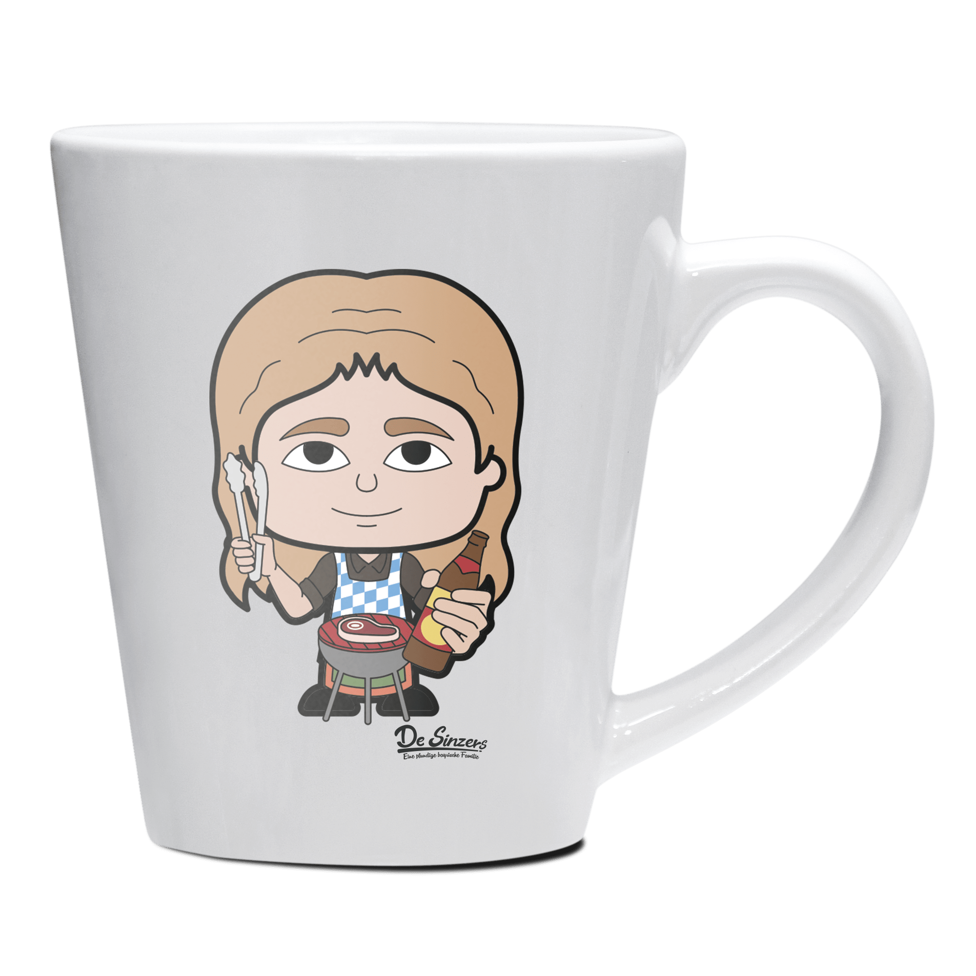 Die Sinzerin Griller Keramik Kaffeetasse 200ml Weiss Herzogstand Front