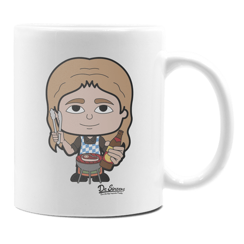 Die Sinzerin Griller Keramik Kaffeetasse 330ml Weiss Rampoldplatte Front