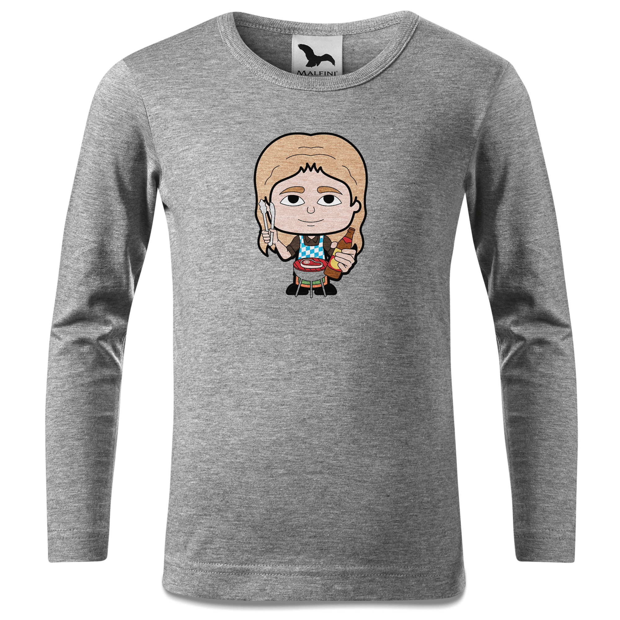 Die Sinzerin Griller Longsleeve Kinder Grau Meliert Waldering Front